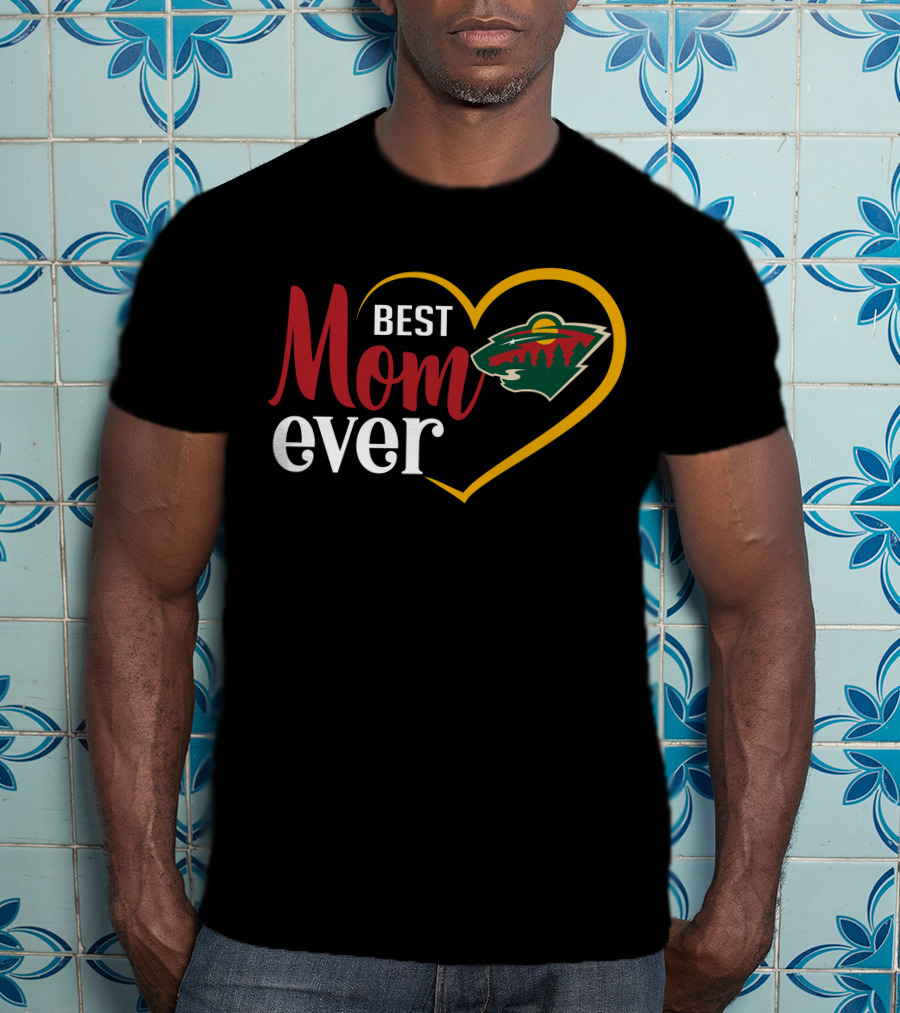 Minnesota Wild Best Mom Ever Heart T-Shirt
