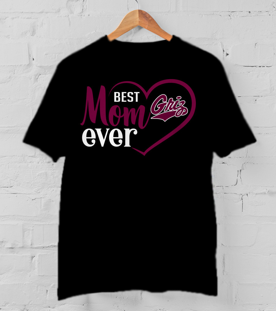 Montana Grizzlies Best Mom Ever Griz Heart T-Shirt