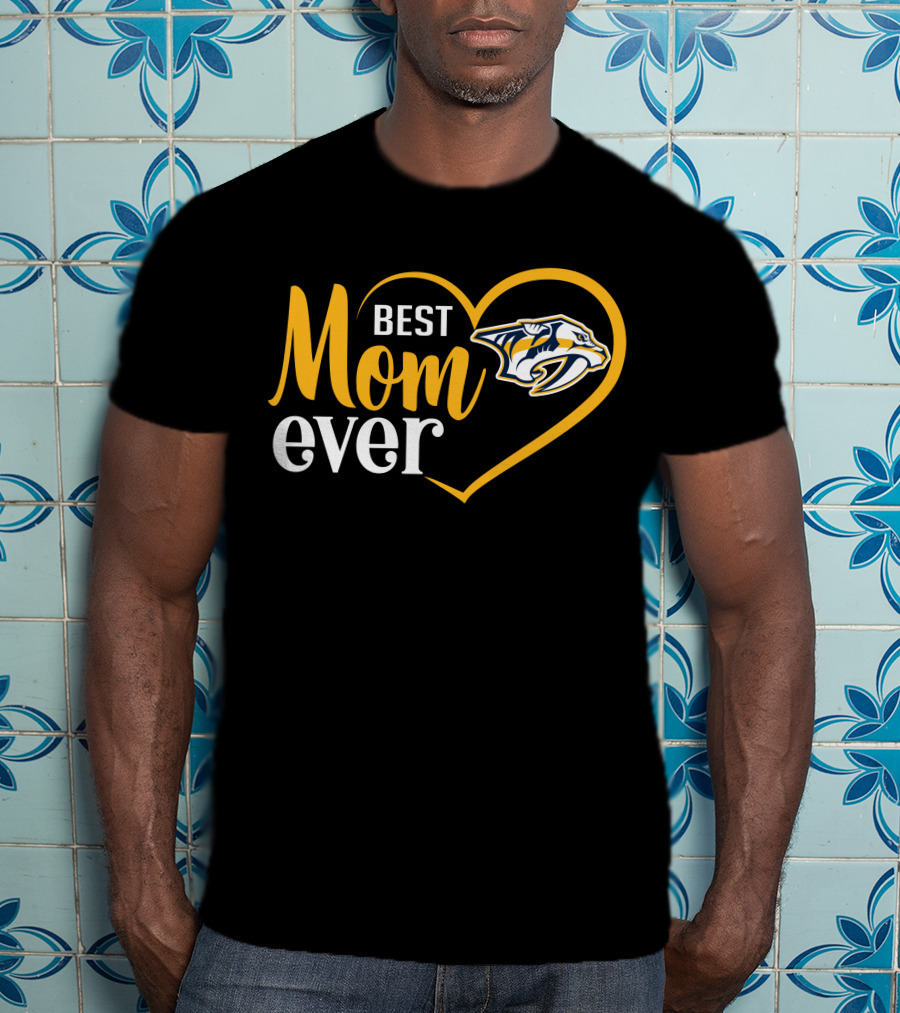 Nashville Predators Best Mom Ever Heart T-Shirt