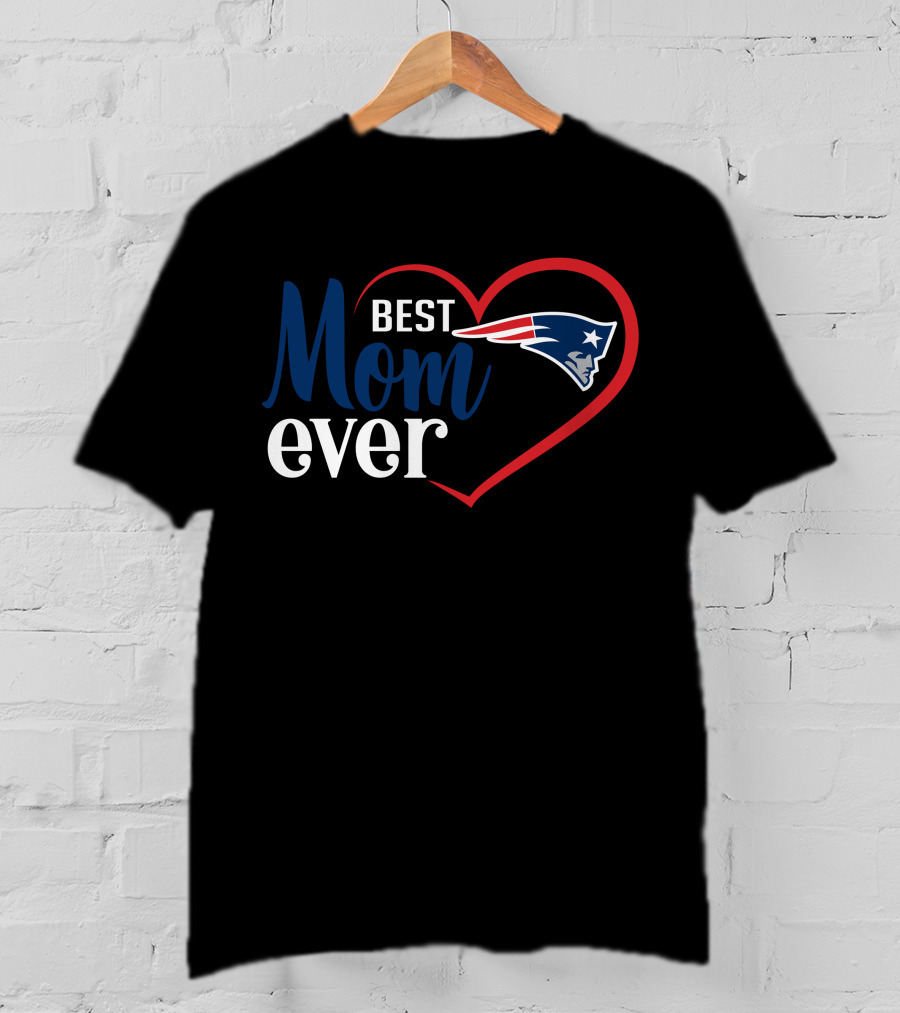 New England Patriots Best Mom Ever Heart T-Shirt