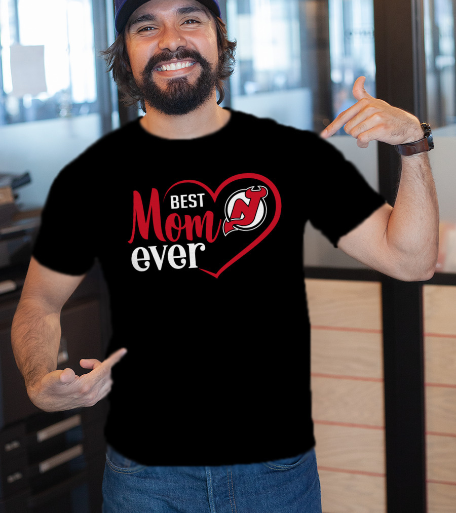 Best Mom Ever New Jersey Devils Heart T-Shirt