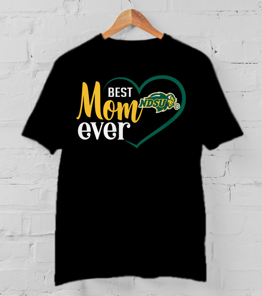 Best Mom Ever Ndsu Bison Heart T-Shirt