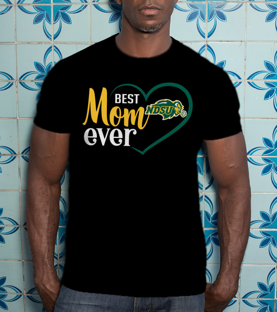 Best Mom Ever Ndsu Bison Heart T-Shirt