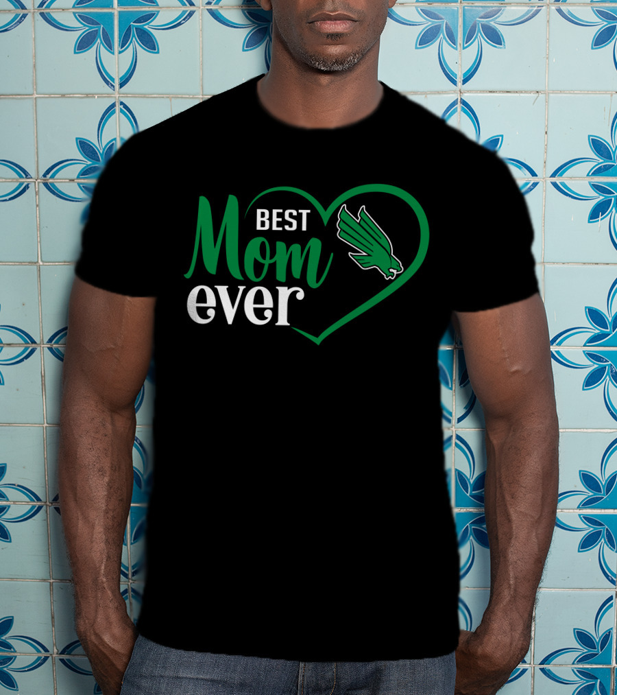 North Texas Mean Green Best Mom Ever Heart T-Shirt