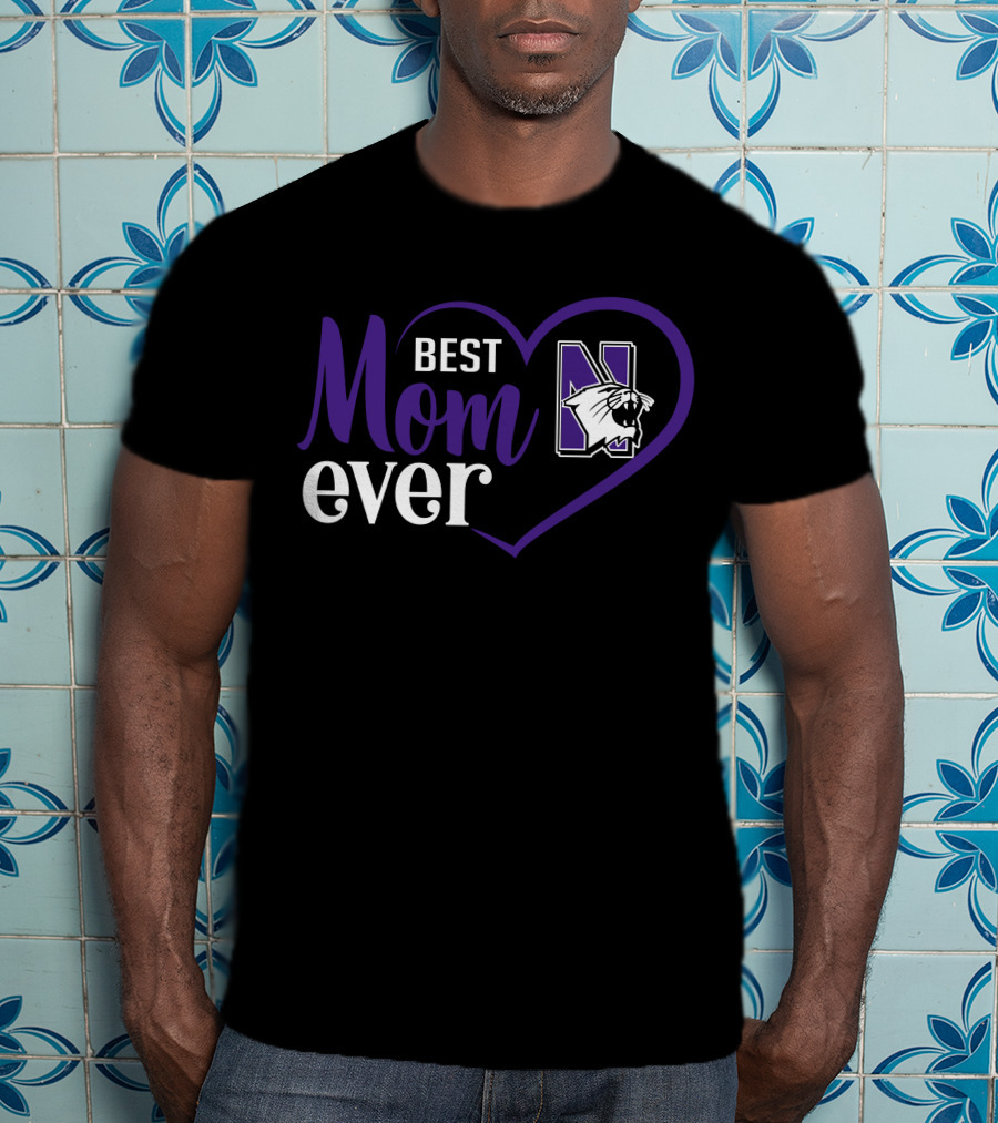 Northwestern Wildcats Best Mom Ever Heart T-Shirt