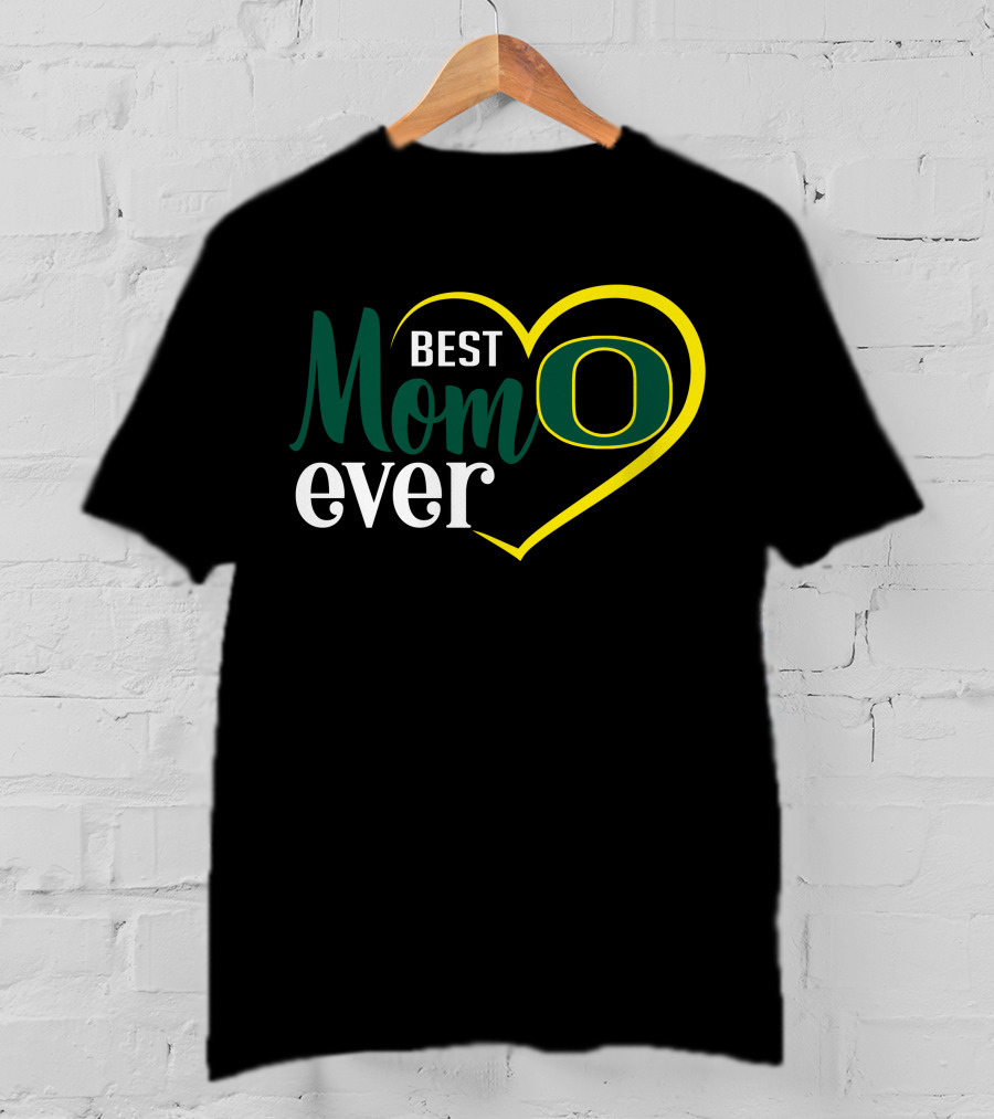 Oregon Ducks Best Mom Ever Heart O T-Shirt