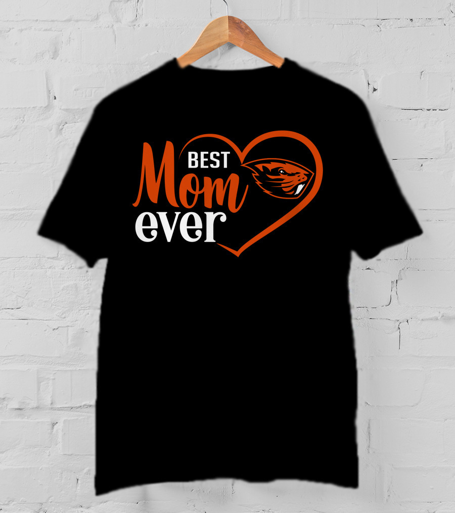 Oregon State Beavers Best Mom Ever Heart T-Shirt