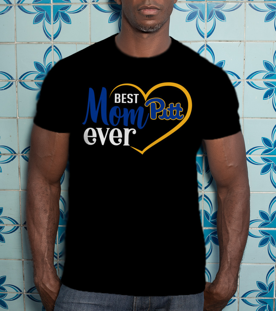 Best Mom Ever Pitt Panthers Heart T-Shirt