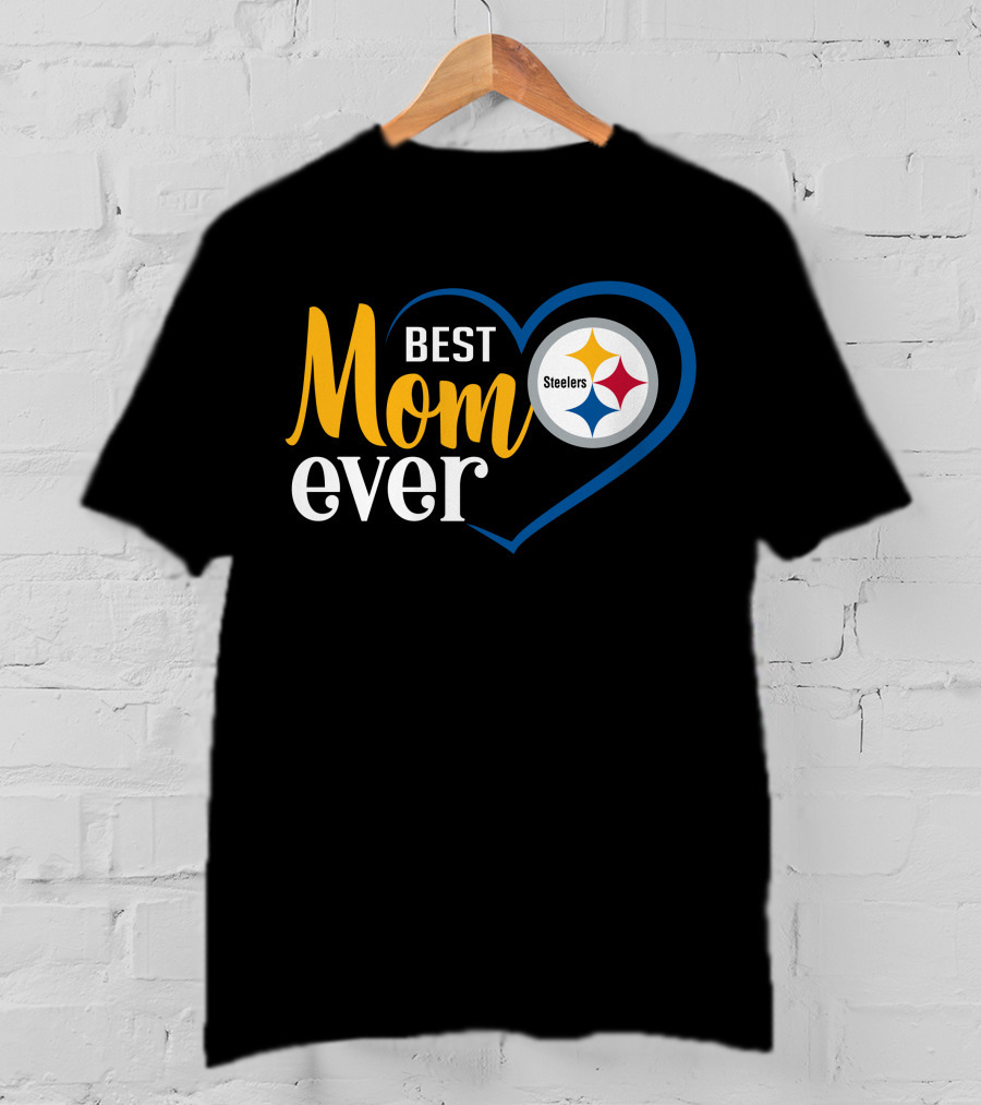 Pittsburgh Steelers Best Mom Ever Heart T-Shirt