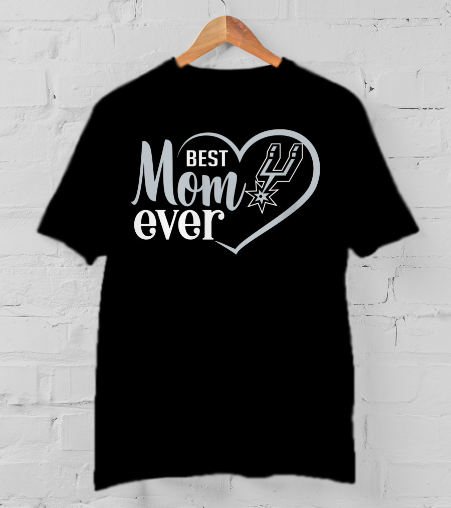 San Antonio Spurs Best Mom Ever Heart T-Shirt