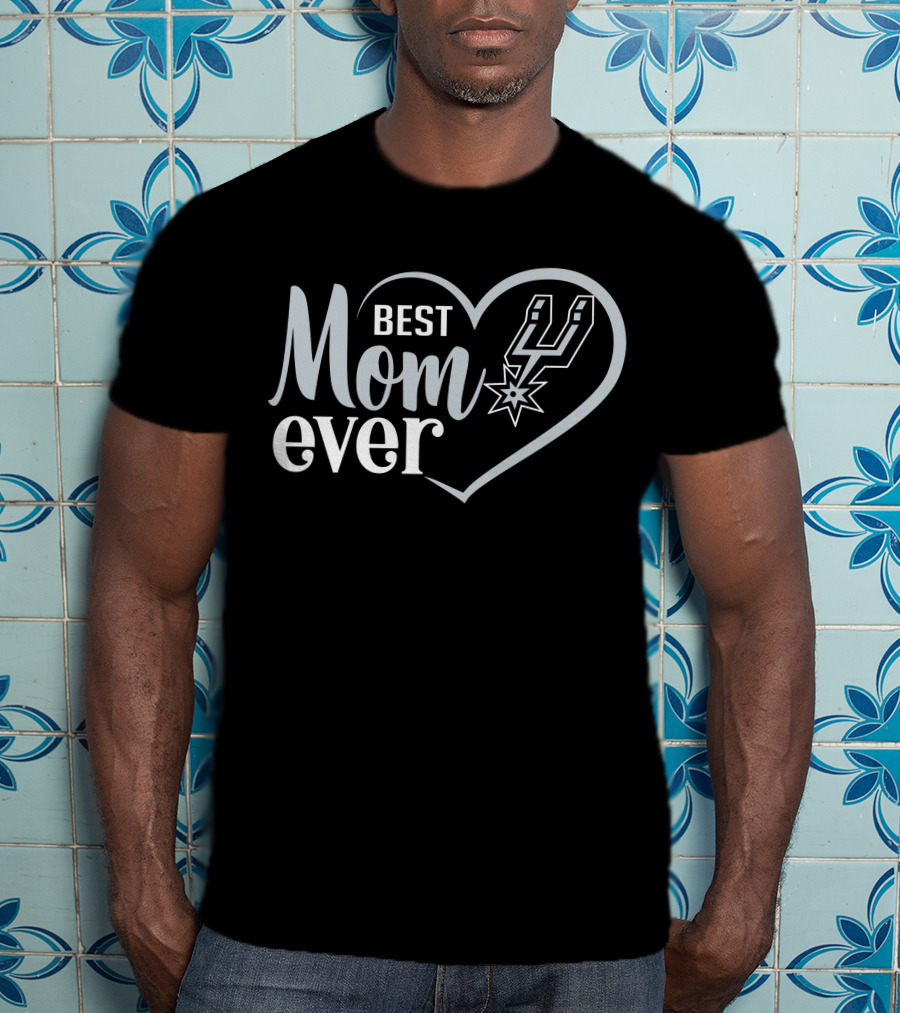 San Antonio Spurs Best Mom Ever Heart T-Shirt