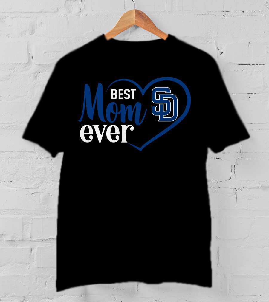 San Diego Padres Best Mom Ever Sd Logo Heart T-Shirt