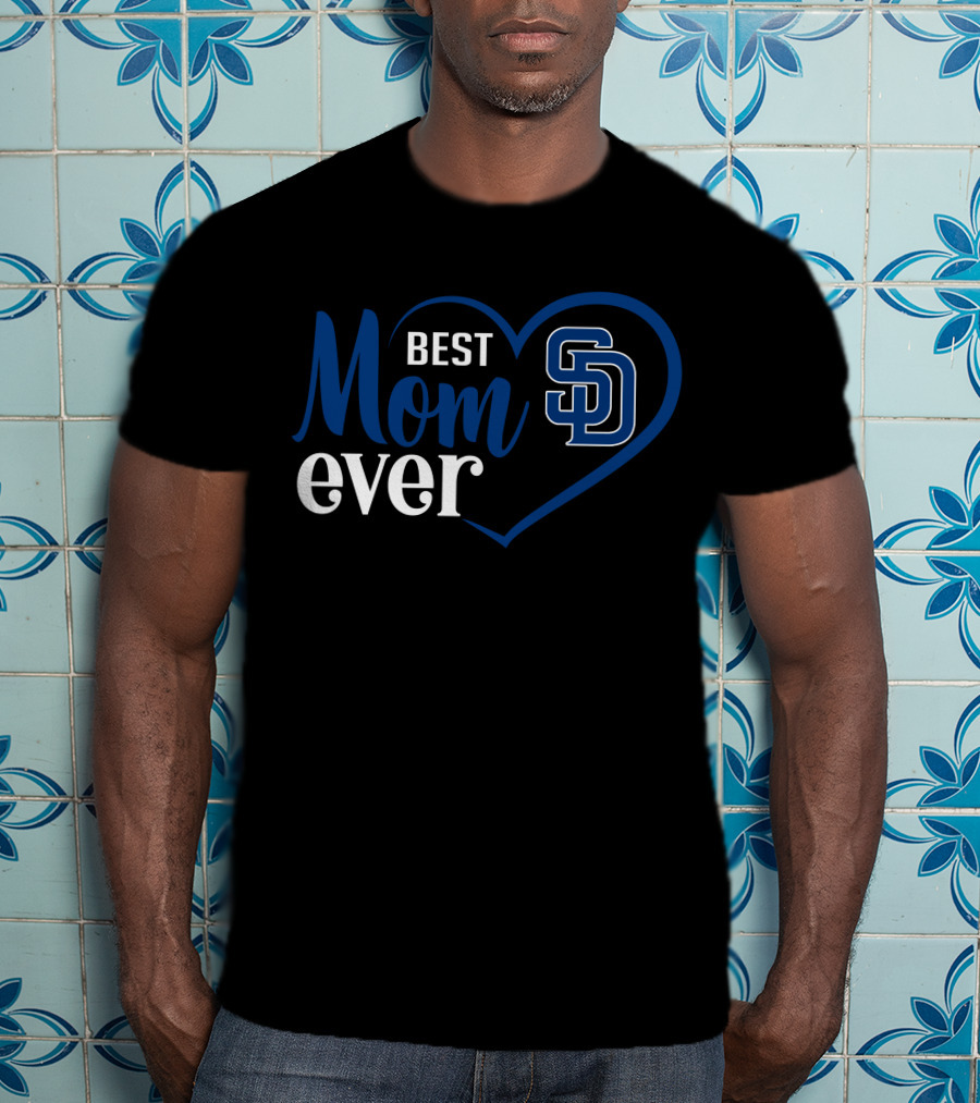 San Diego Padres Best Mom Ever Sd Logo Heart T-Shirt