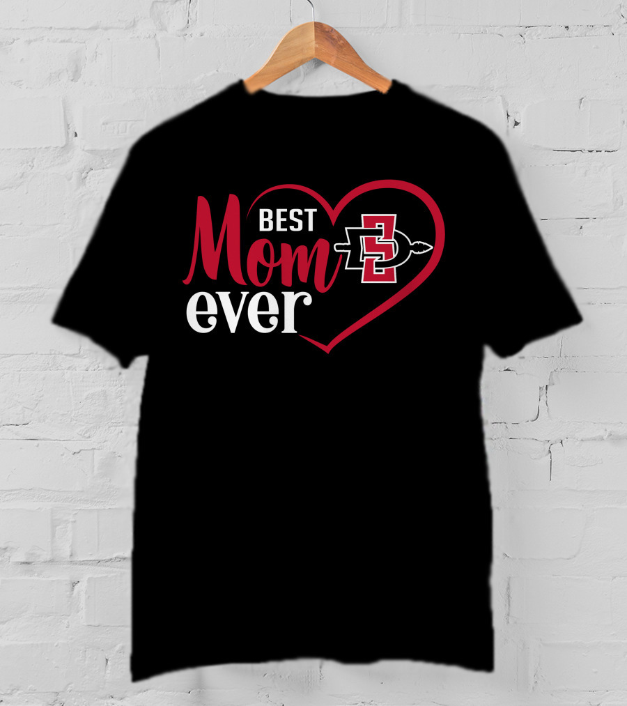 San Diego State Aztecs Best Mom Ever Heart T-Shirt