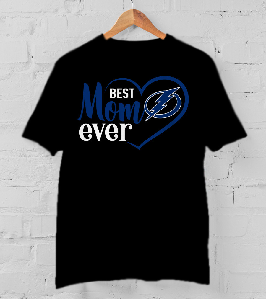 Tampa Bay Lightning Best Mom Ever Heart T-Shirt