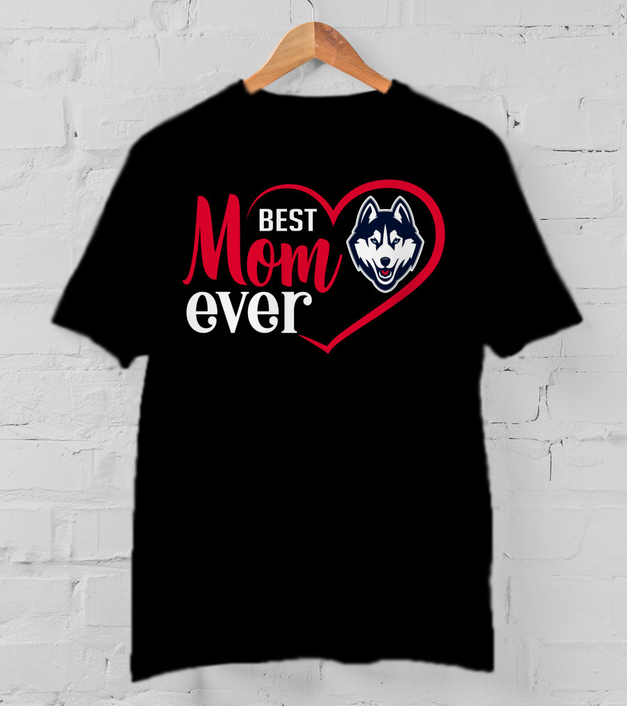 Uconn Huskies Best Mom Ever Heart T-Shirt