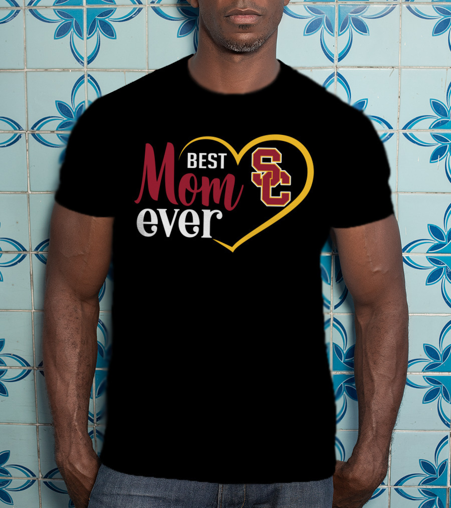 Usc Trojans Best Mom Ever Heart T-Shirt