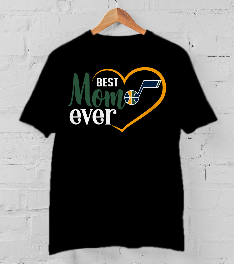 Utah Jazz Best Mom Ever Heart T-Shirt