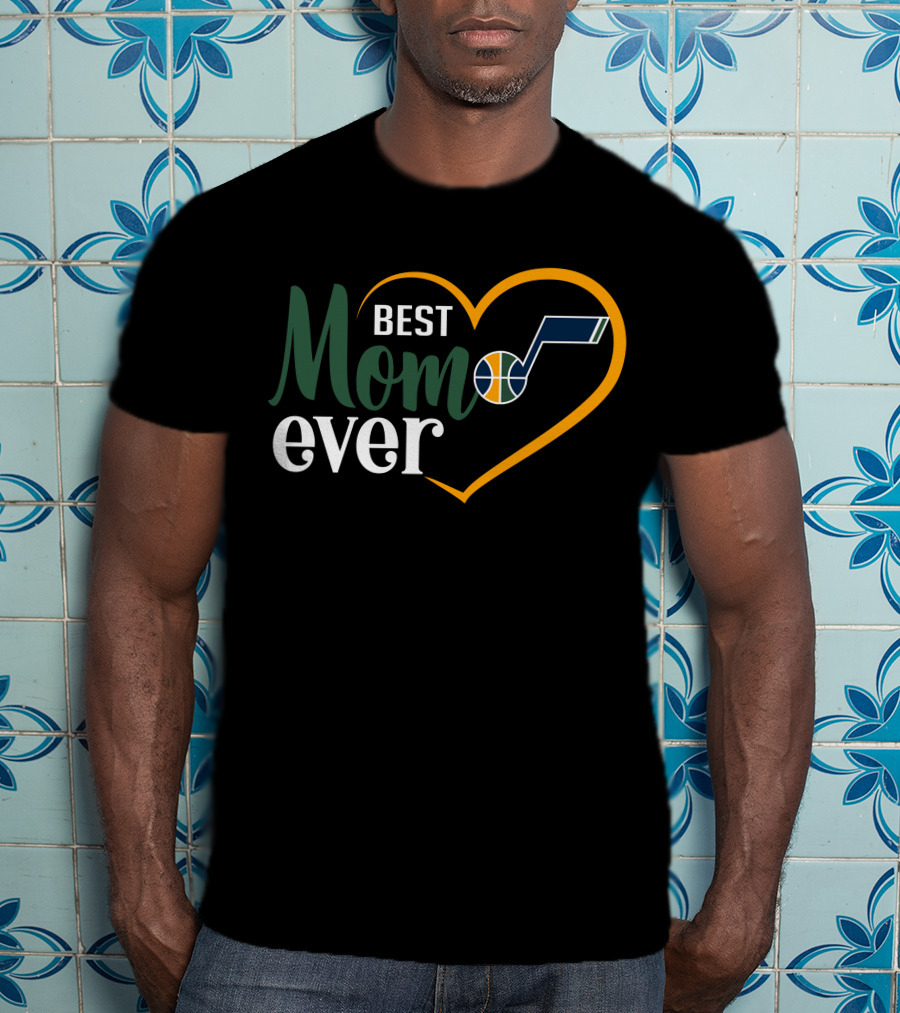 Utah Jazz Best Mom Ever Heart T-Shirt