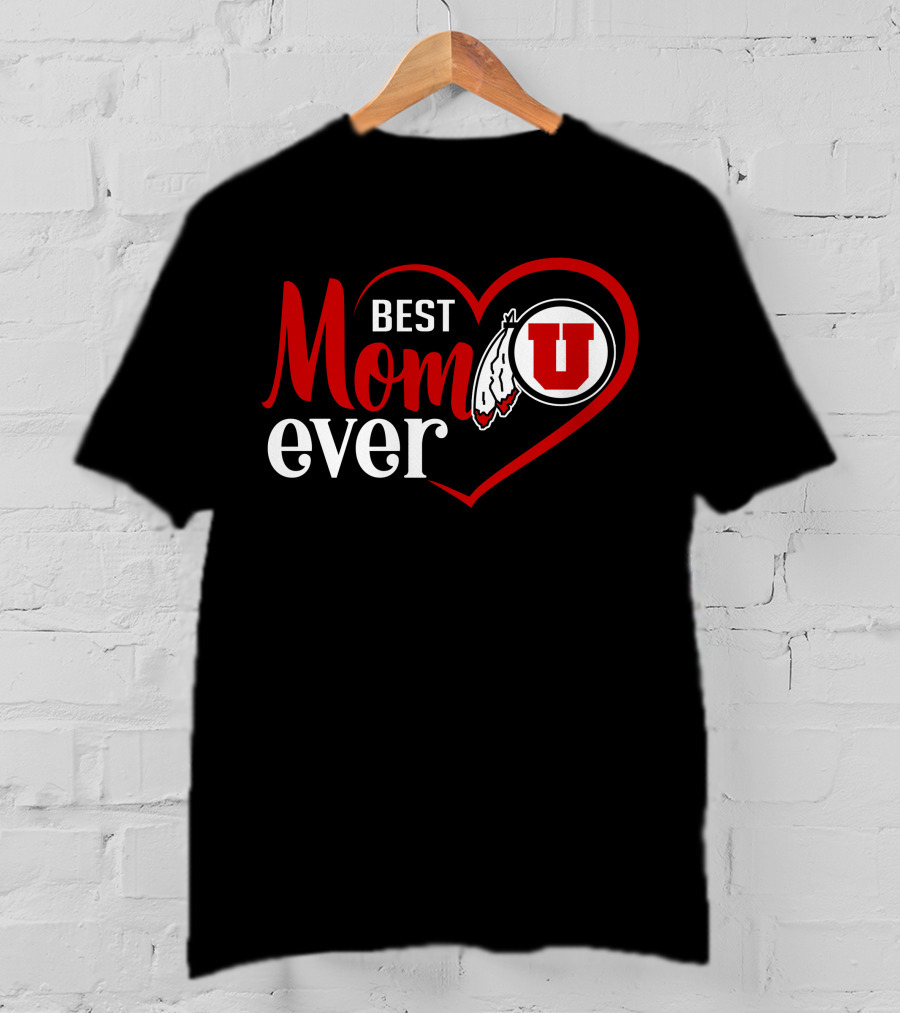 Best Mom Ever Utah Utes Heart T-Shirt