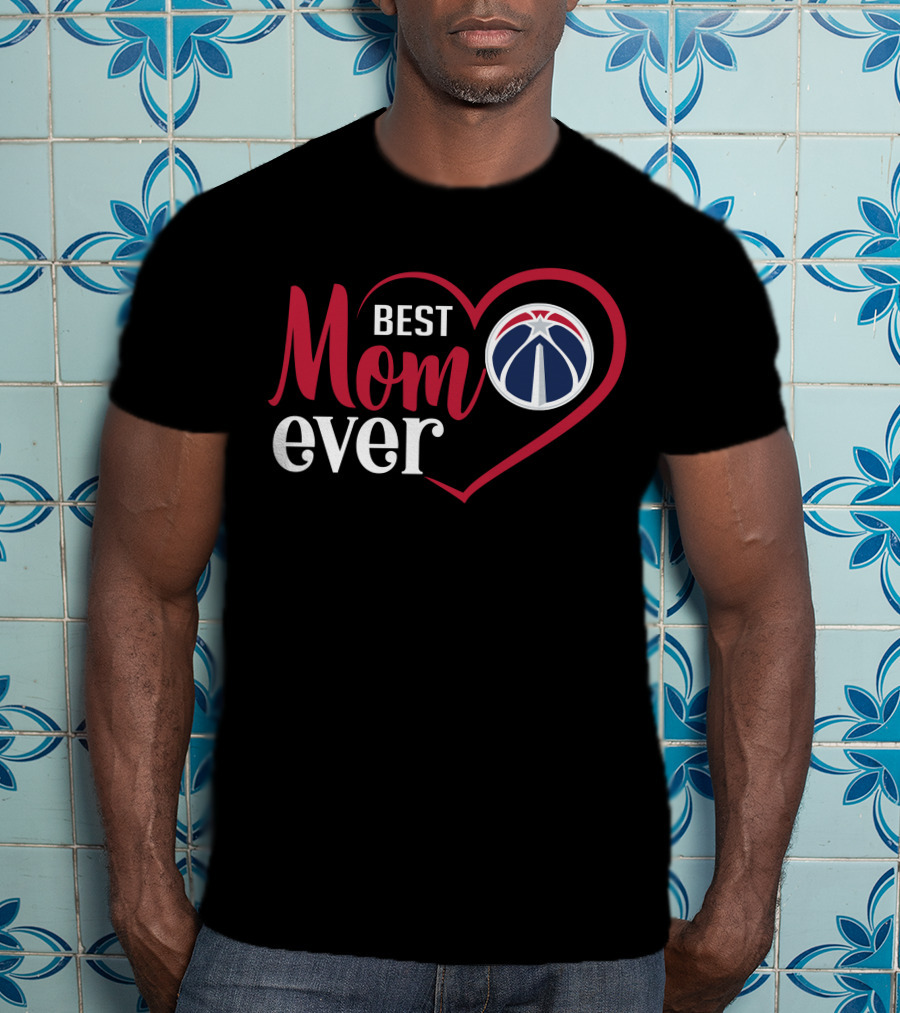 Washington Wizards Best Mom Ever Heart T-Shirt