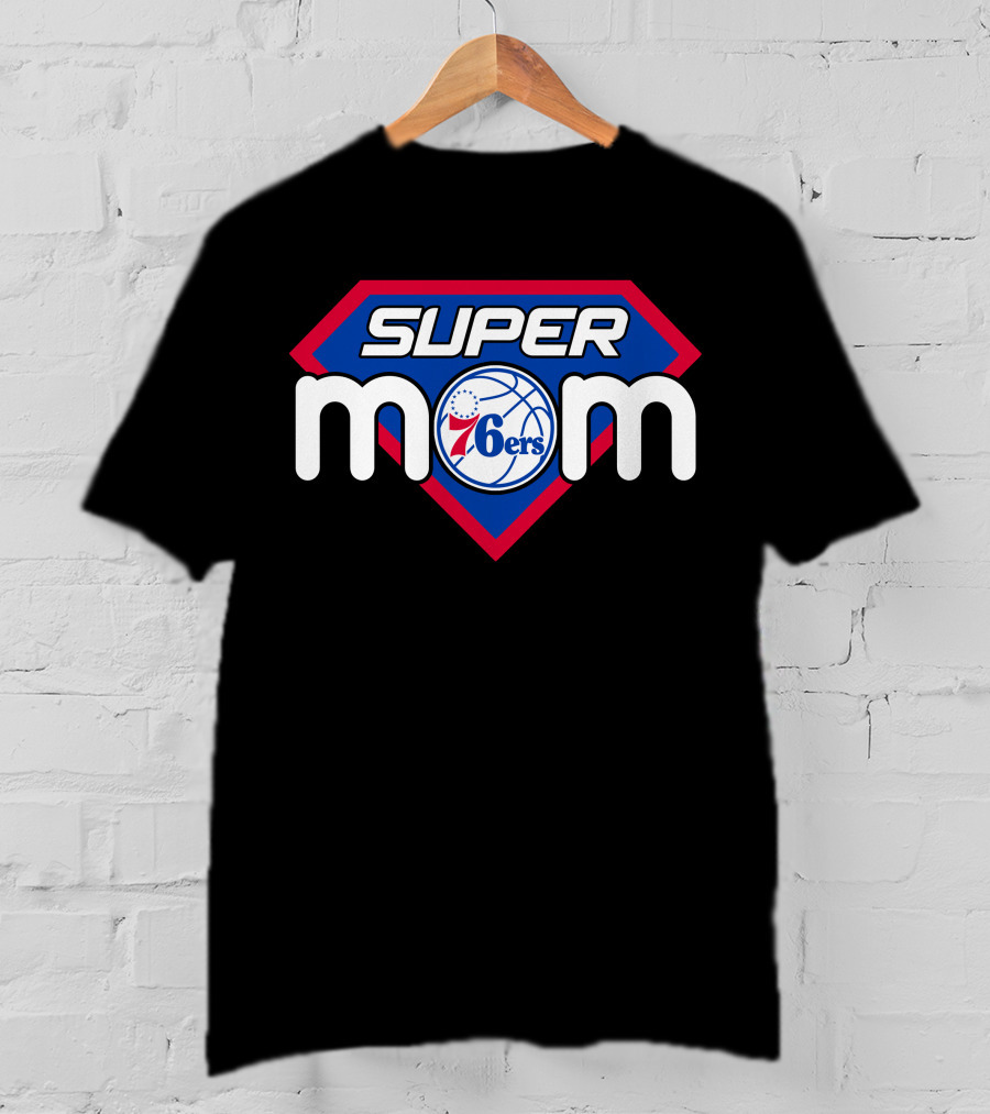 Super Mom 76ers Basketball Team Logo Style T-Shirt