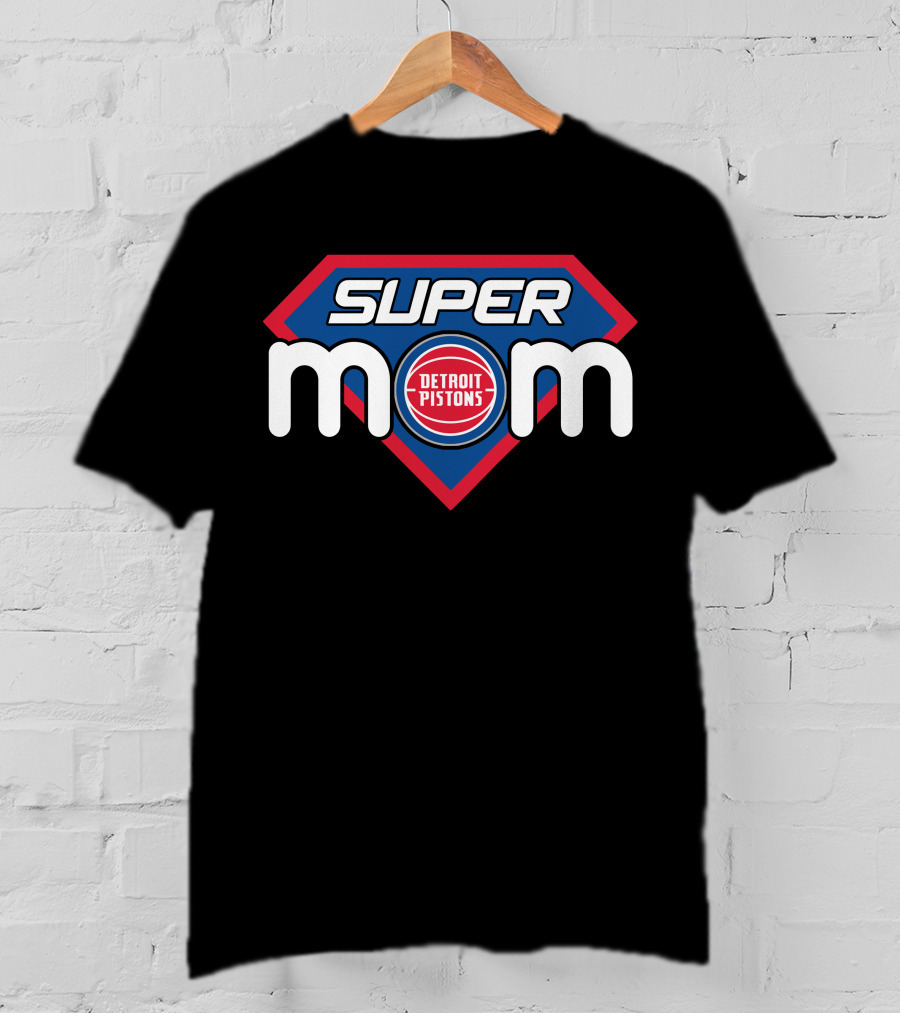 Super Mom Detroit Pistons Emblem T-Shirt