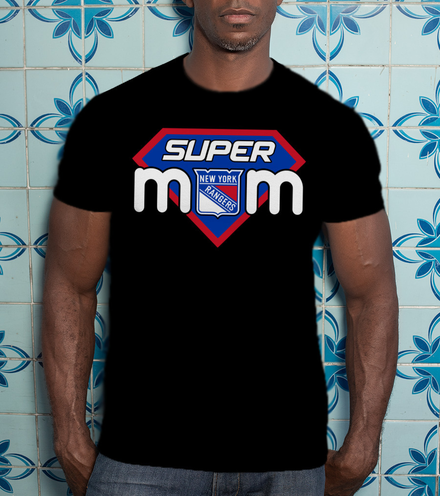 New York Rangers Super Mom Emblem With Shield T-Shirt