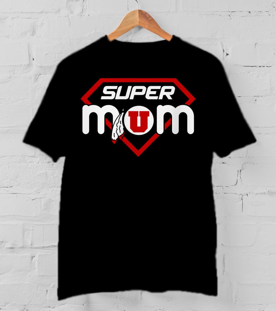 Super Mom Utah Utes U Feather T-Shirt