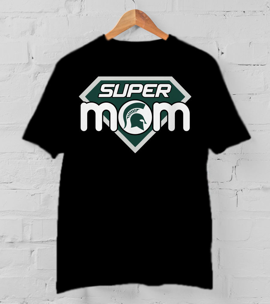 Michigan State Spartans Super Mom Shield T-Shirt
