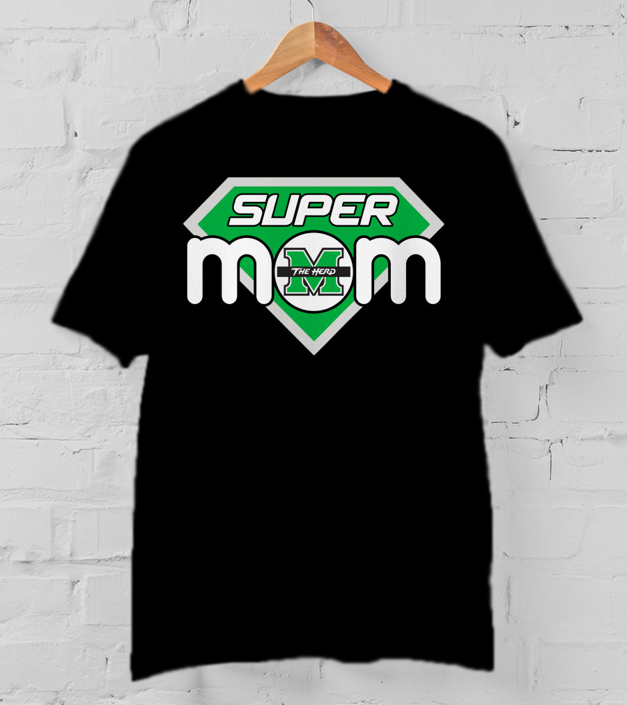Marshall Thundering Herd Super Mom Logo With The Herd T-Shirt