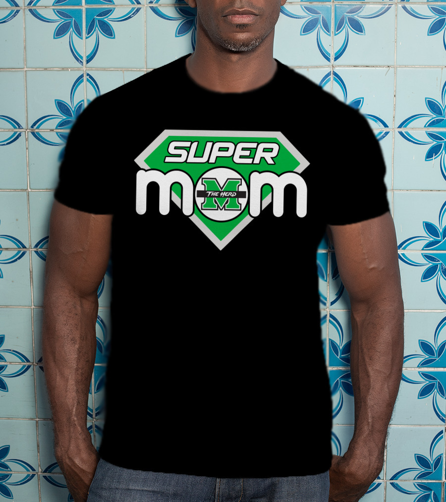 Marshall Thundering Herd Super Mom Logo With The Herd T-Shirt