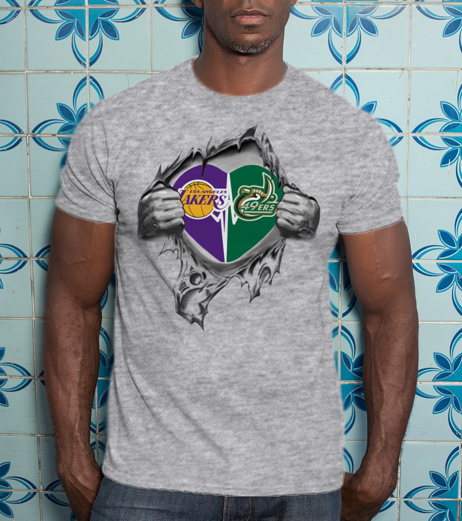 Los Angeles Lakers Charlotte 49ers Heart Inside T-Shirt