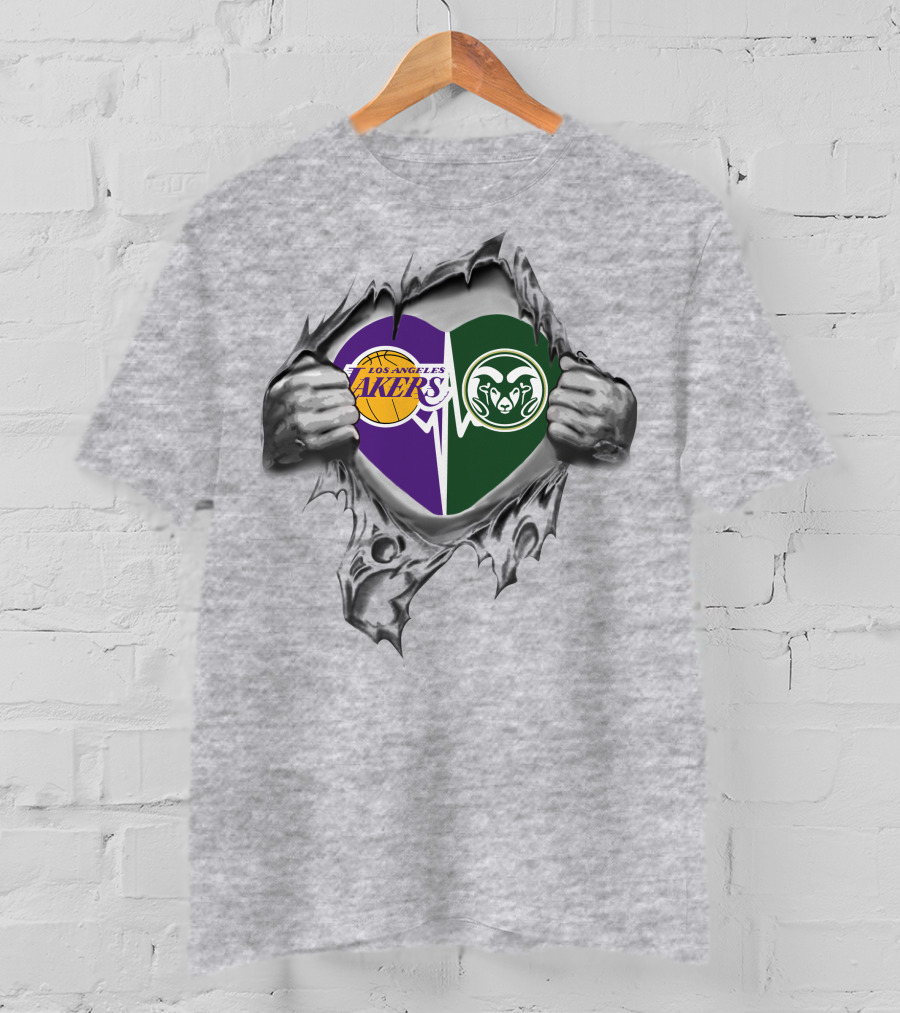 Los Angeles Lakers Colorado State Rams Heart In My Heart T-Shirt