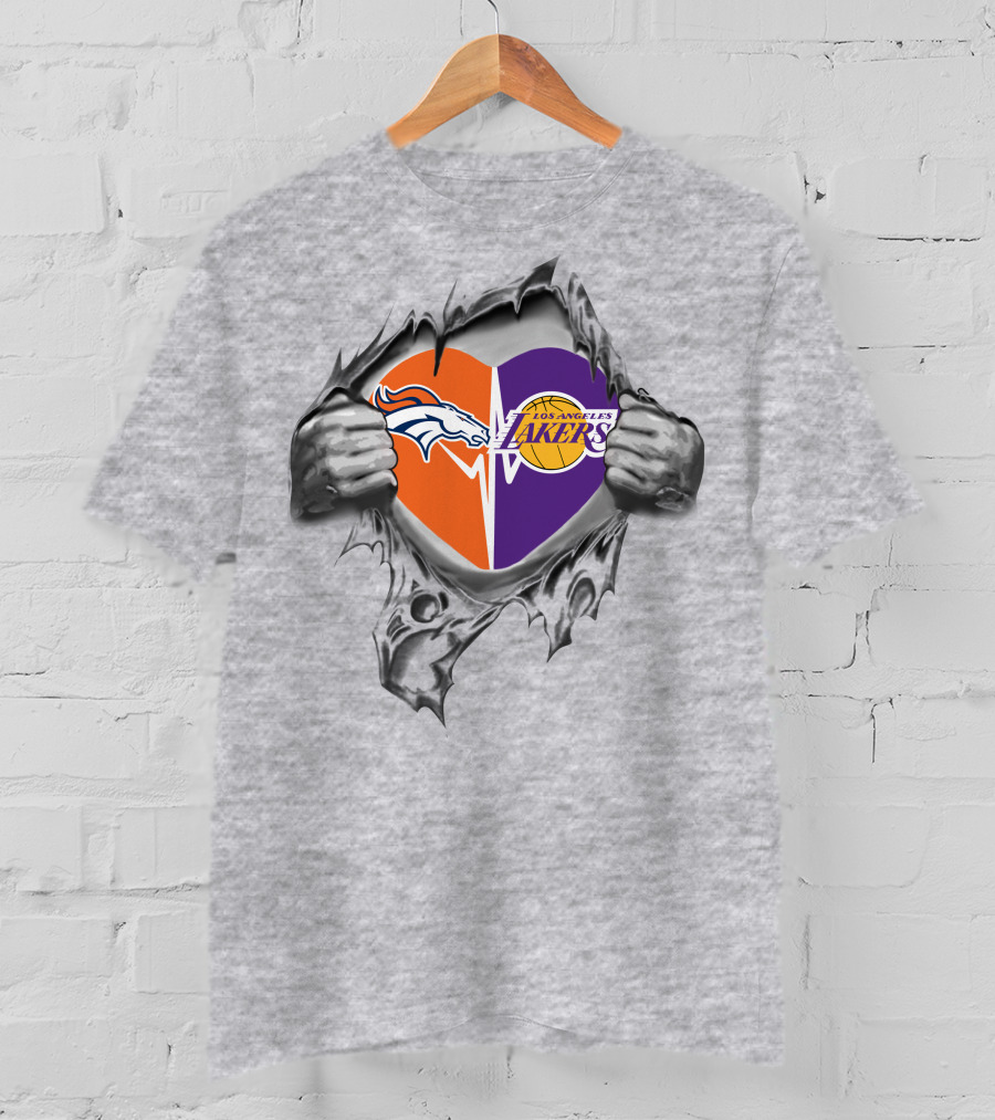 Lakers Los Angeles Denver Broncos It's In My Heart T-Shirt