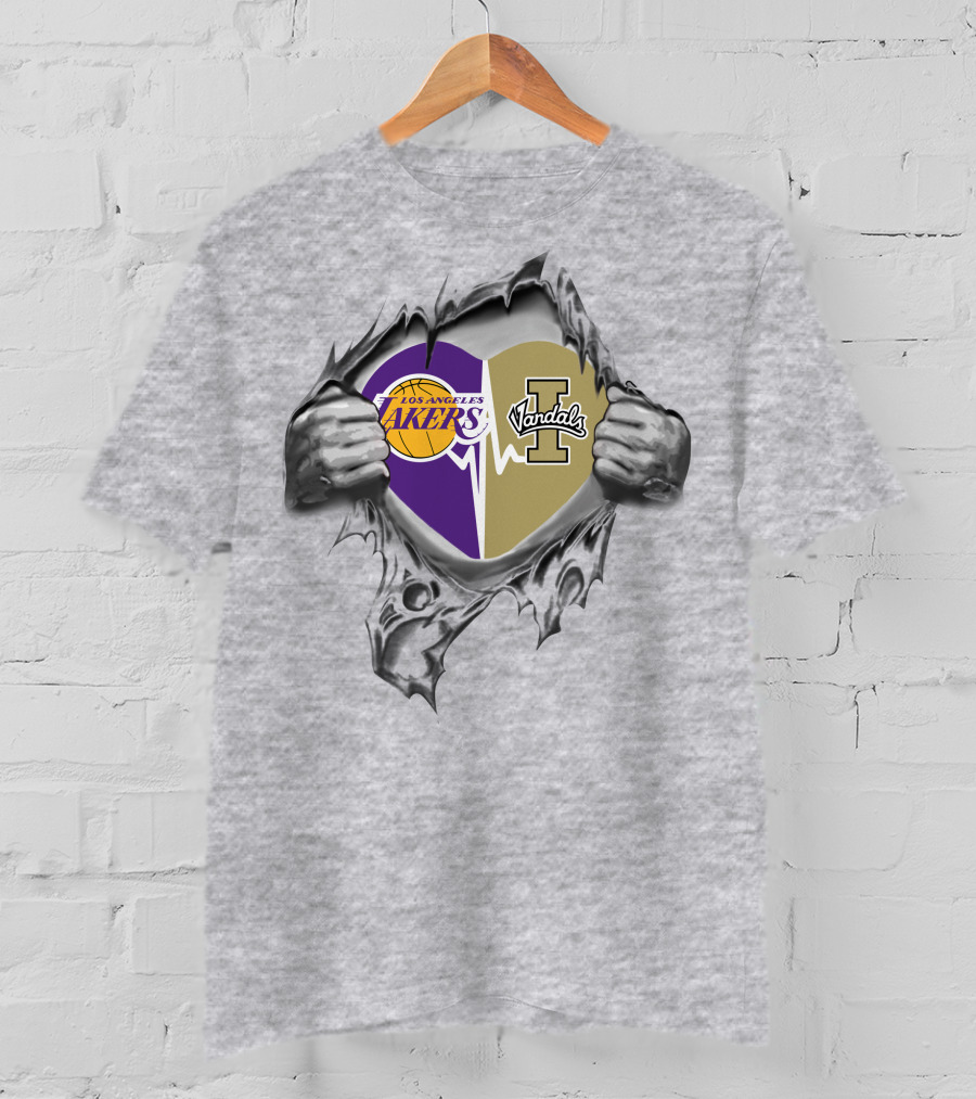 Los Angeles Lakers Idaho Vandals Heart T-Shirt