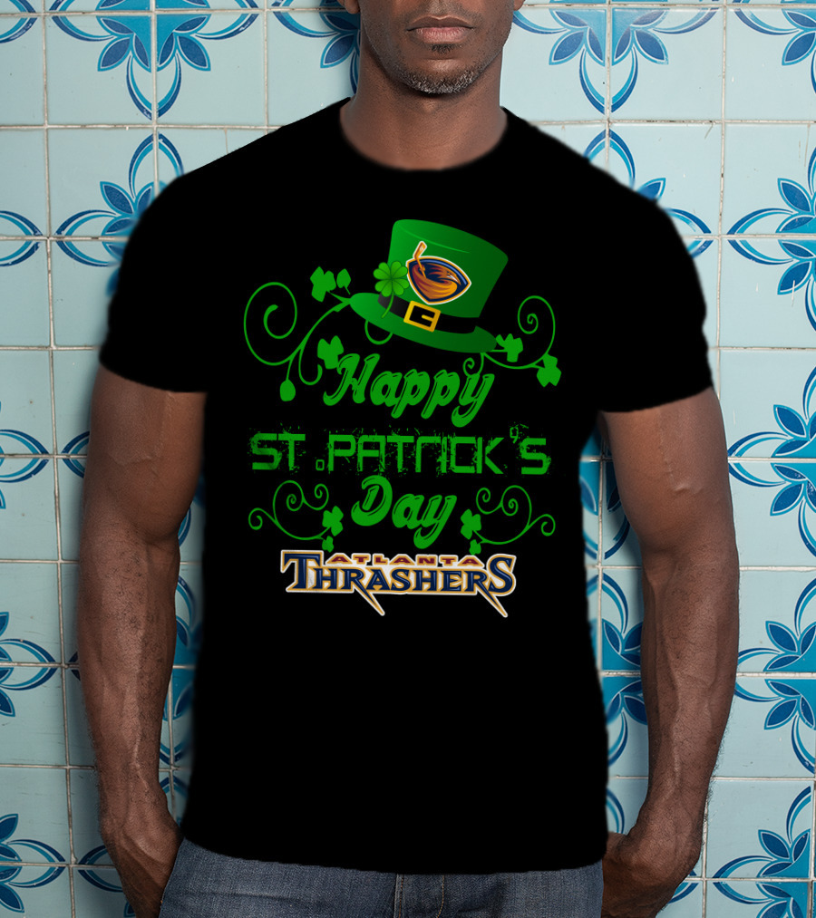 Atlanta Thrashers Happy St Patrick's Day Shamrock Hockey Hat T-Shirt