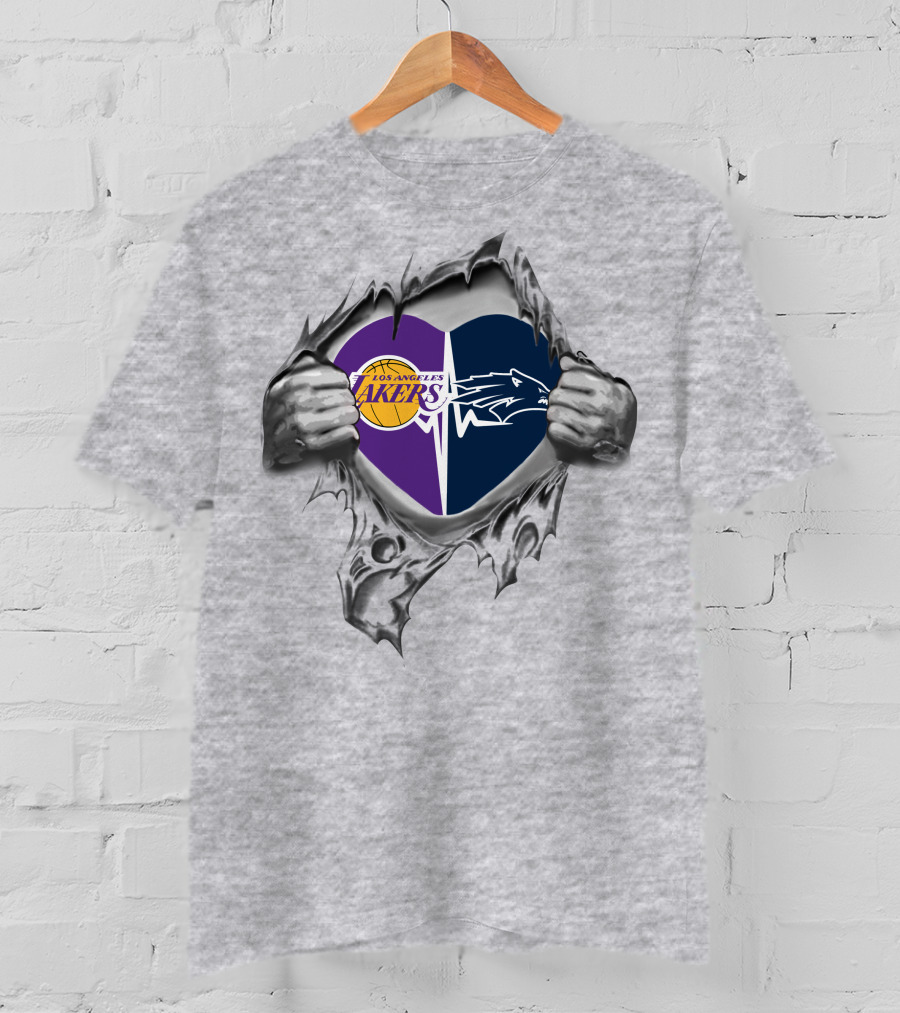 Los Angeles Lakers Nevada Wolf Pack Heart T-Shirt