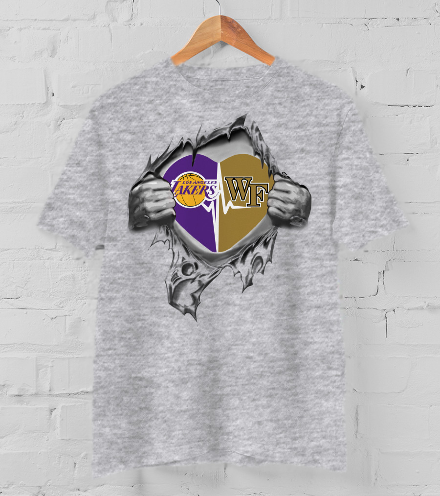 Lakers Wake Forest Heart Logo Integration T-Shirt