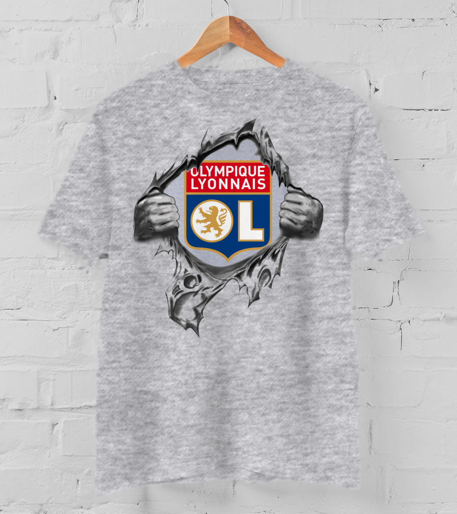 Olympique Lyonnais Lyon Super Fan 281 Red Blue Lion T-Shirt
