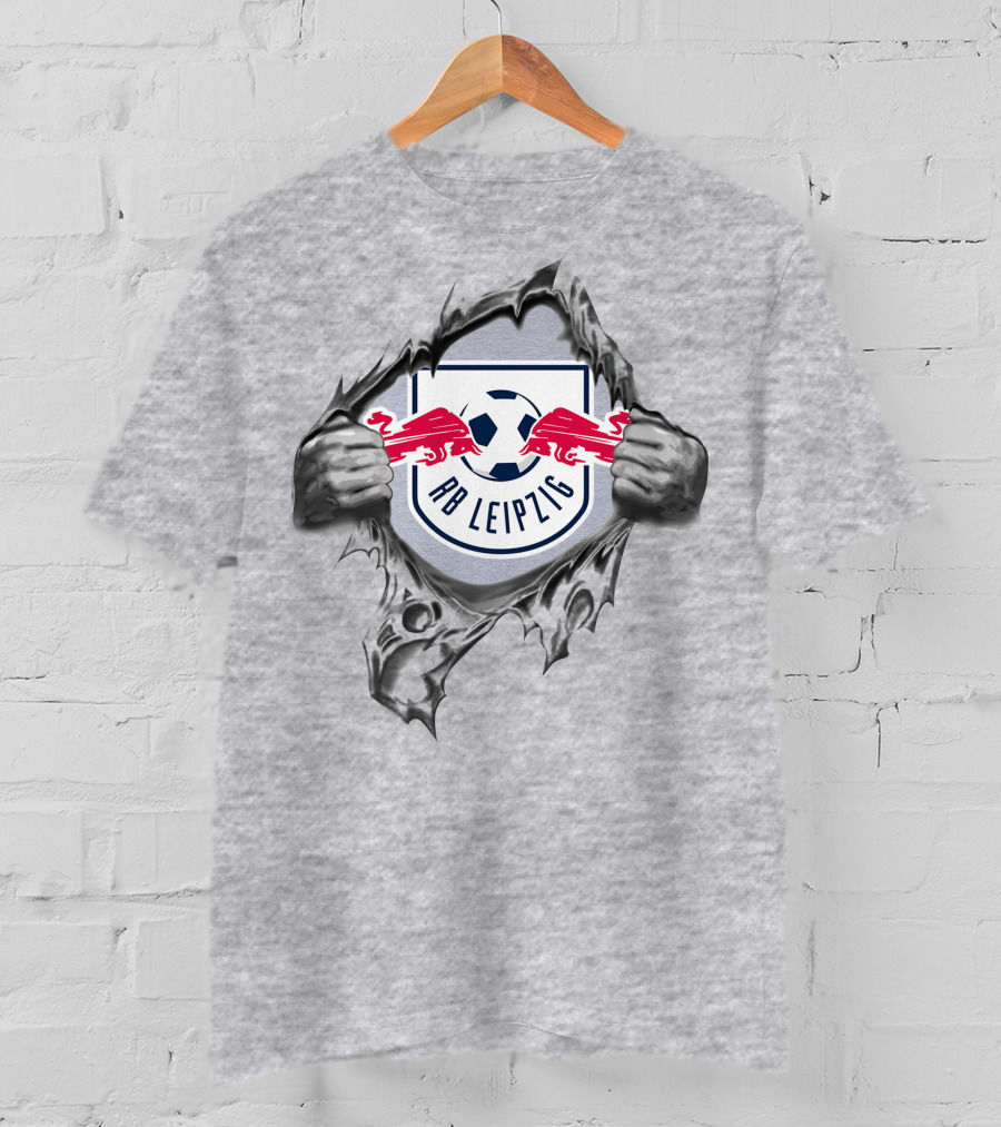 Rb Leipzig Super Fan Tearing Through Soccer Shield 288 T-Shirt
