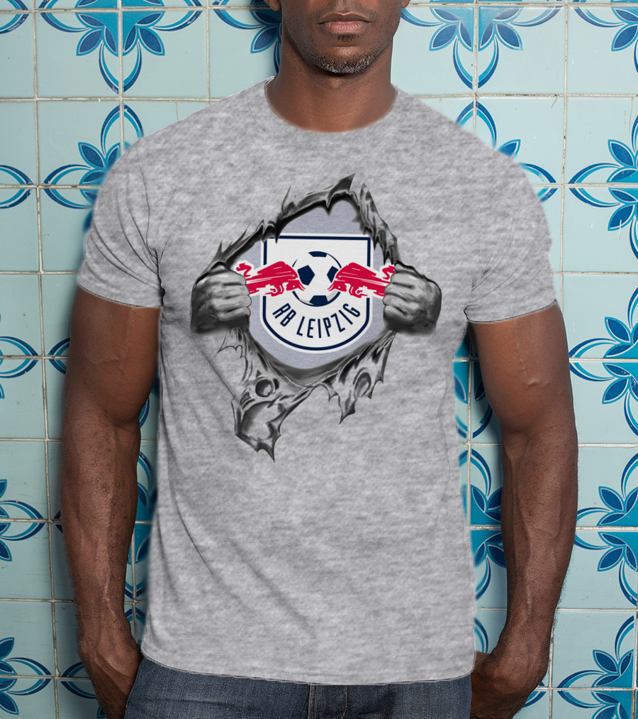 Rb Leipzig Super Fan Tearing Through Soccer Shield 288 T-Shirt