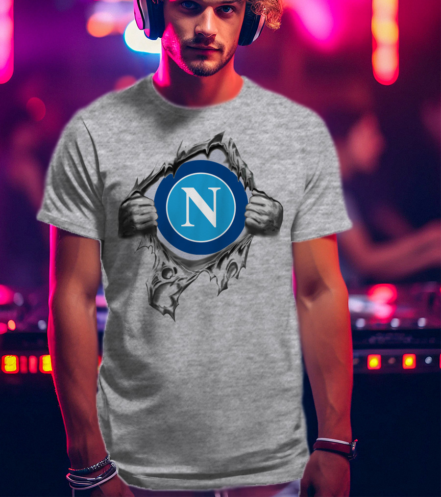 Napoli Super Fan Torn Reveal Logo T-Shirt