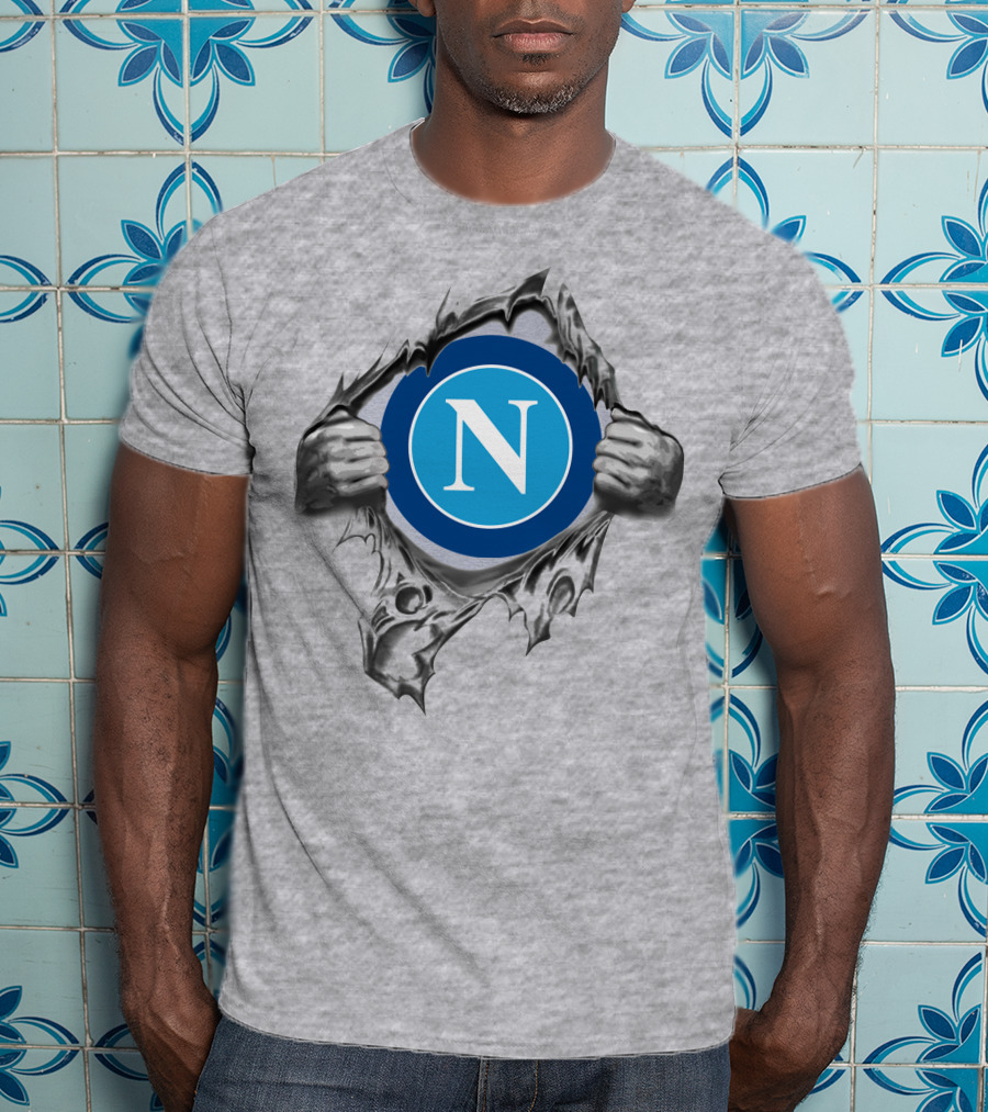 Napoli Super Fan Torn Reveal Logo T-Shirt