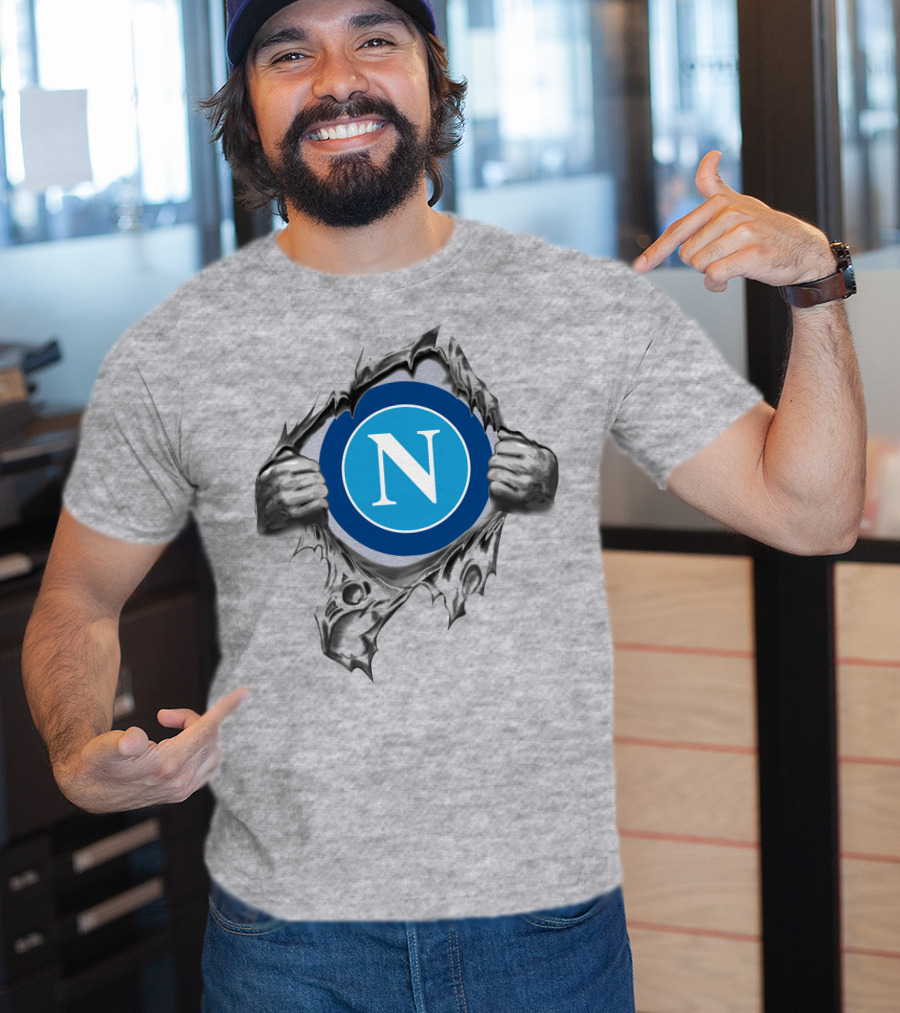 Napoli Super Fan Torn Reveal Logo T-Shirt