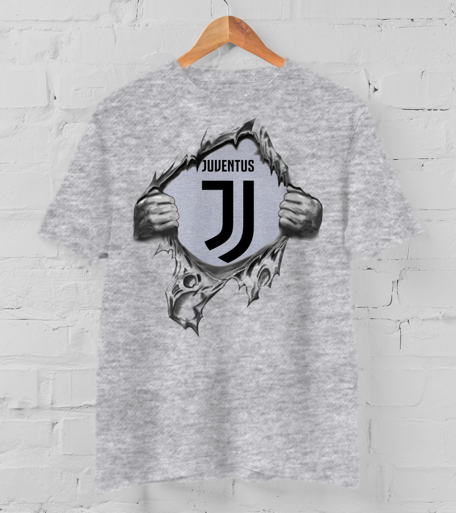 Juventus Super Fan Logo Jj Tearing Hands 295 T-Shirt