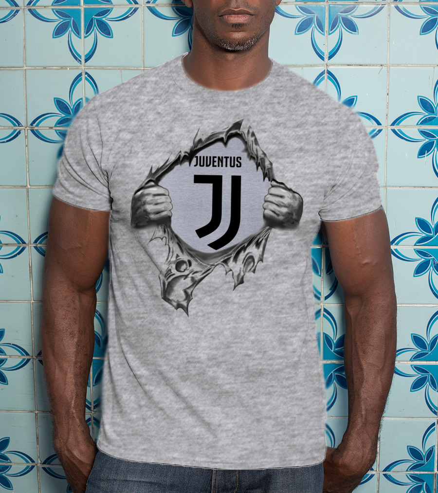 Juventus Super Fan Logo Jj Tearing Hands 295 T-Shirt