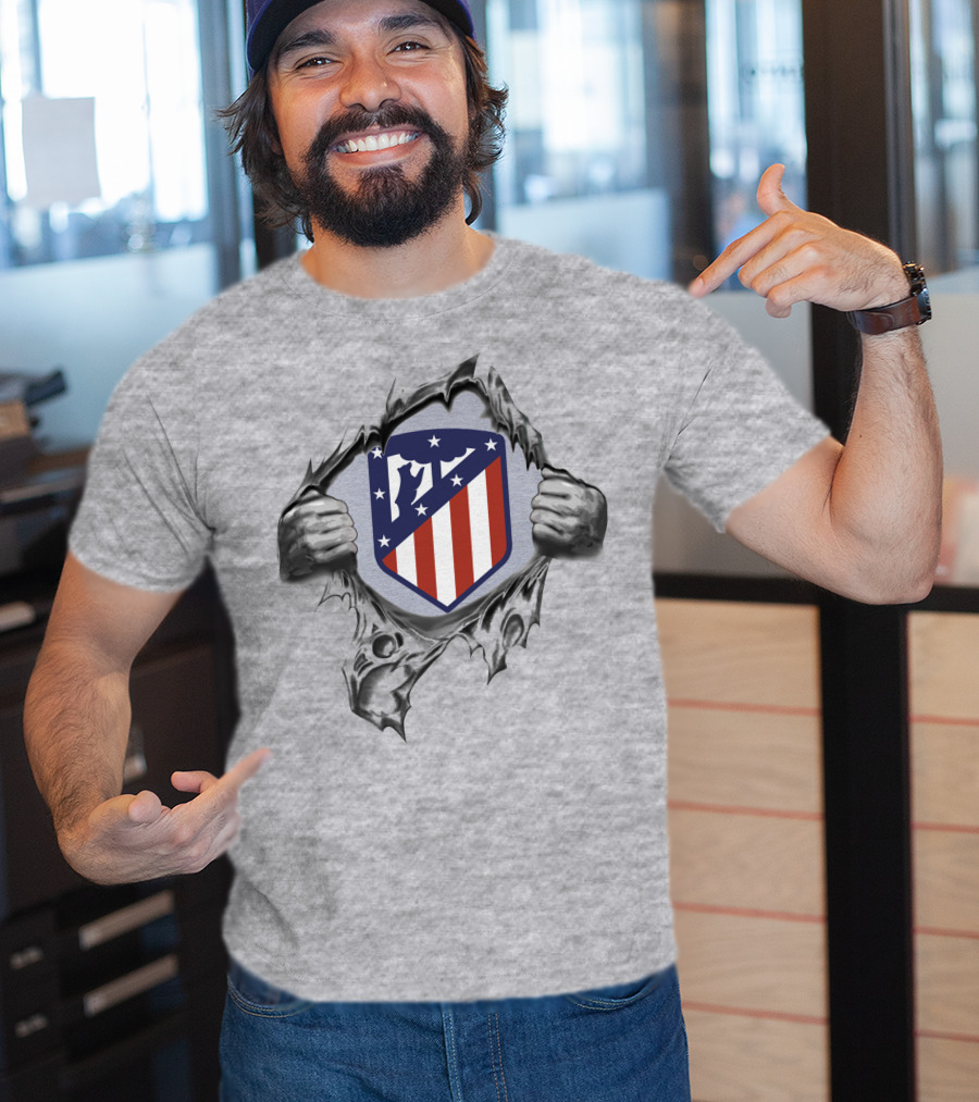 Atletico Madrid Super Fan Crest Tear T-Shirt