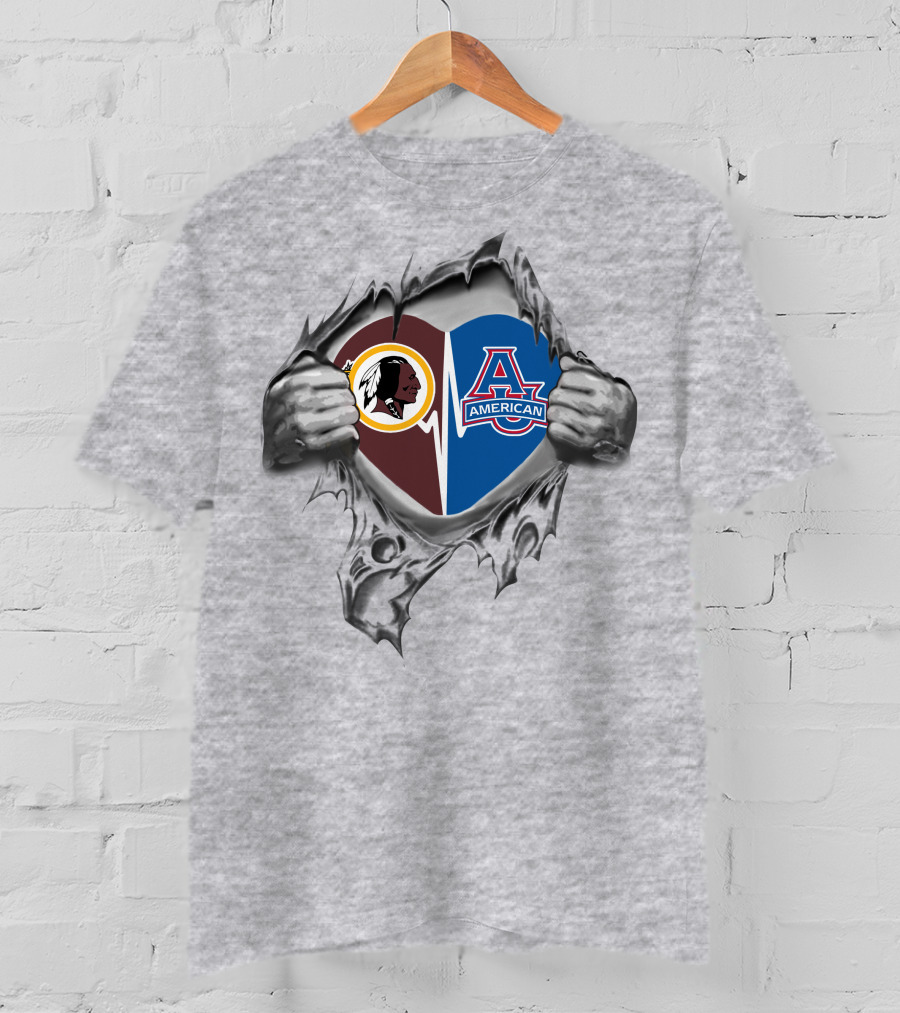 American Eagles Redskins Heart Iconic Logos T-Shirt
