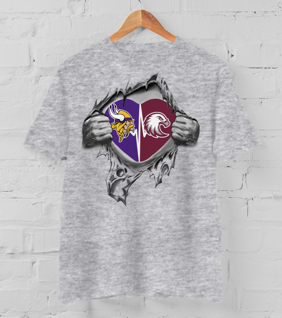 Vikings Augsburg Auggies Heart Logos Peeling Open T-Shirt